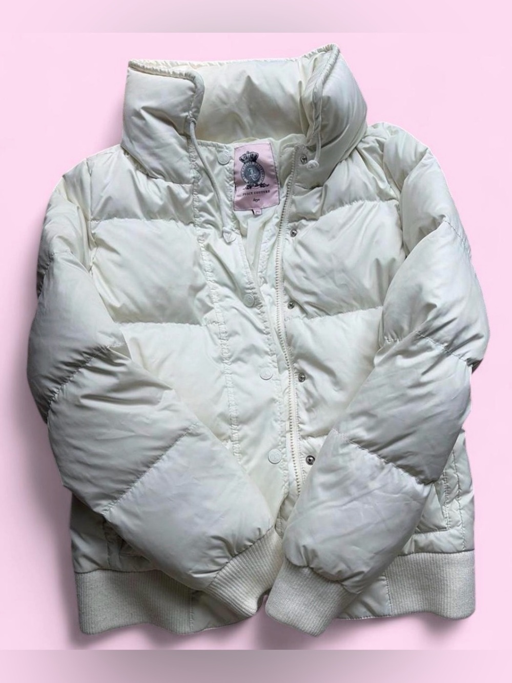 Juicy Couture Cream White Kids Puffer Jacket